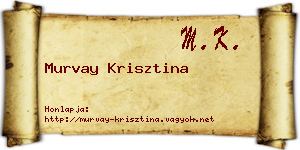 Murvay Krisztina névjegykártya